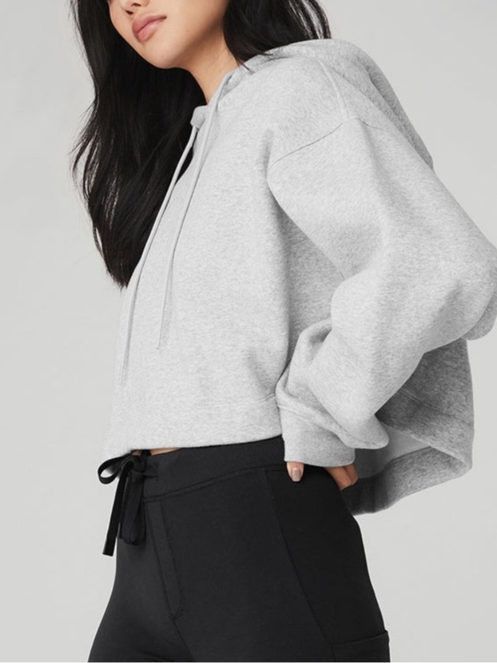 Alo Yoga Cropped Hoodie Gray